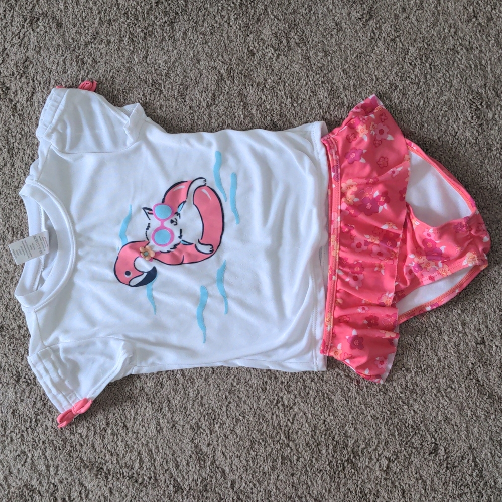 Short sleeve 2 piece bathing suit